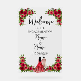 Señal Acrílica Signo de compromiso acrílico floral