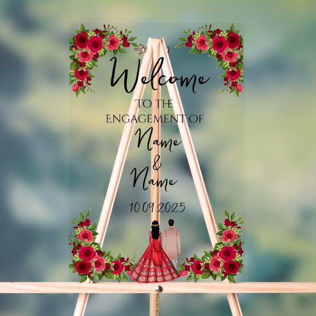 Señal Acrílica Signo de compromiso acrílico floral (Neutral )