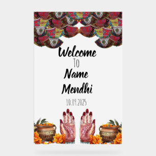Señal Acrílica Signo de Mendhi acrílico floral