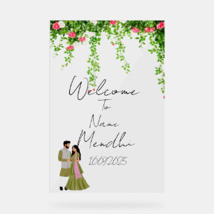 Señal Acrílica Signo de Mendhi acrílico floral