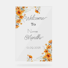 Señal Acrílica Signo de Mendhi acrílico floral