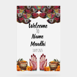 Señal Acrílica Signo de Mendhi acrílico floral