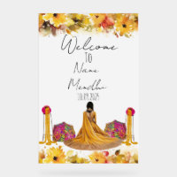 Signo de Mendhi amarillo floral