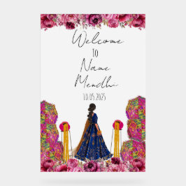 Señal Acrílica Signo de Mendhi floral