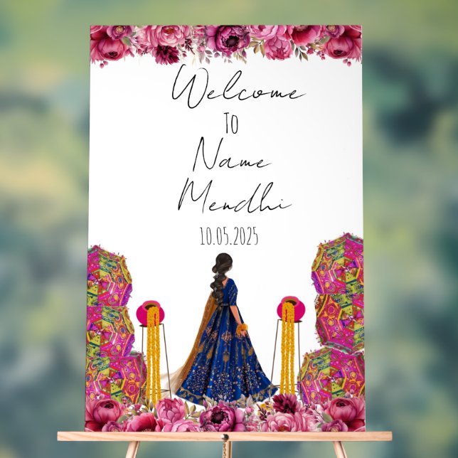 Señal Acrílica Signo de Mendhi floral (Neutral )