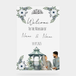 Señal Acrílica Signo de Nikkah acrílico floral islámico