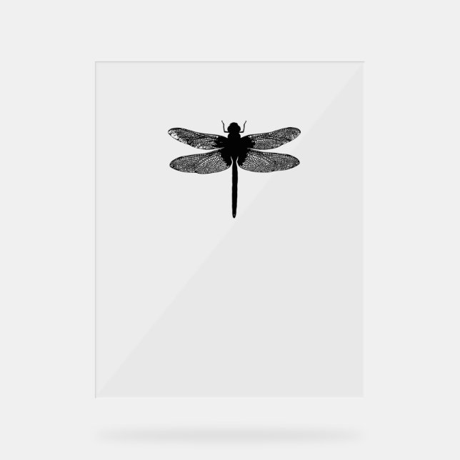 Señal Acrílica Silueta minimalista Insectos Dragonfly Dragon Fly (Anverso)