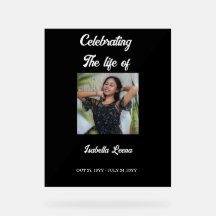 Simple Celebration of Life Funeral Memorial Photo