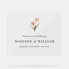 Señal Acrílica Simple clásico elegante signo de bienvenida Boda T