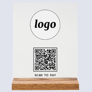 Señal Acrílica Simple código QR del logotipo Scan to Pay Empresa