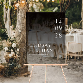 Señal Acrílica Simple Elegant Black Transparent Wedding