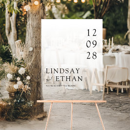 Señal Acrílica Simple Elegant White Transparent Wedding