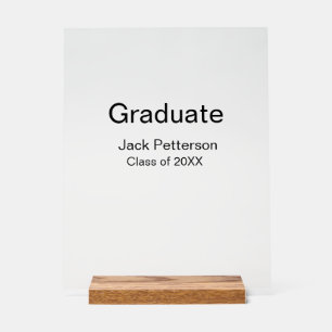 Señal Acrílica simple graduado mínimo añadir nombre a clase moder