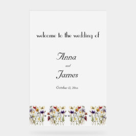 Señal Acrílica Sinfonía de flores silvestres: arte acuático vibra