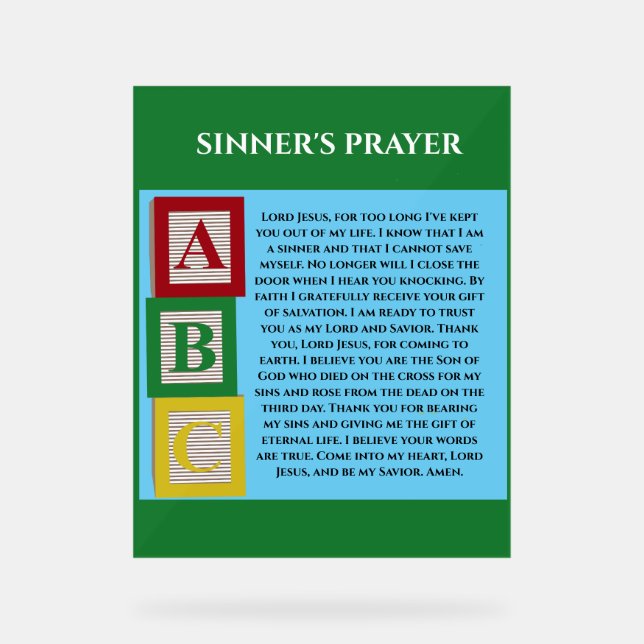 SEÑAL ACRÍLICA SINNERS PRAYER (Anverso)