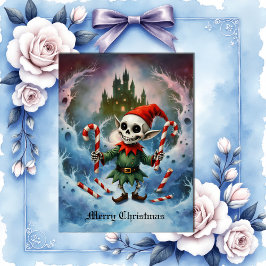 Señal Acrílica Skeleton Christmas Elf – Creepy Cute Dark Holiday 