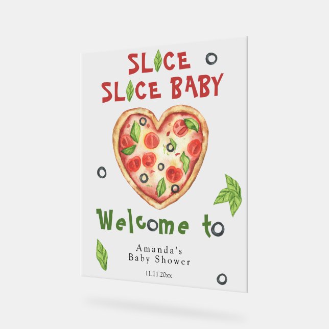 Señal Acrílica Slice, Slice Baby - Fiesta de bebé con acuarela (Ángulo)