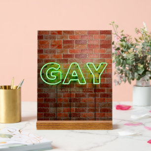 Señal Acrílica SlipperyJoe iluminado letrero de neón gay brillant