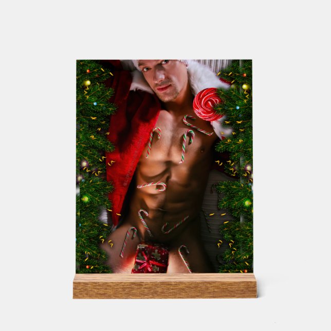 Señal Acrílica SlipperyJoe torso macho 6 paquete estomacal torso  (Anverso)