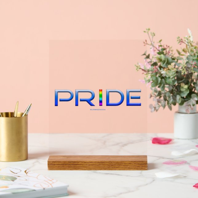 Señal Acrílica SlipperyJoe's Colorful Pride palabra bold metálico (Boda)