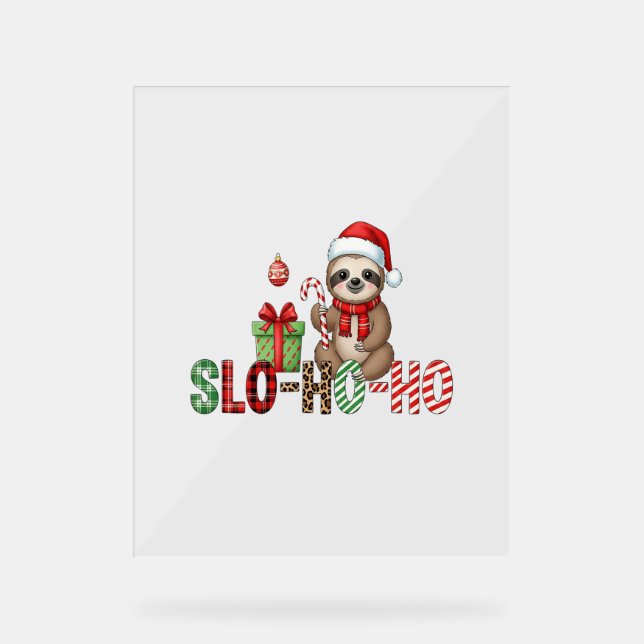 Señal Acrílica Slo Ho Ho Xmas Sloth (Anverso)
