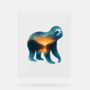 Señal Acrílica Sloth Camping Lover