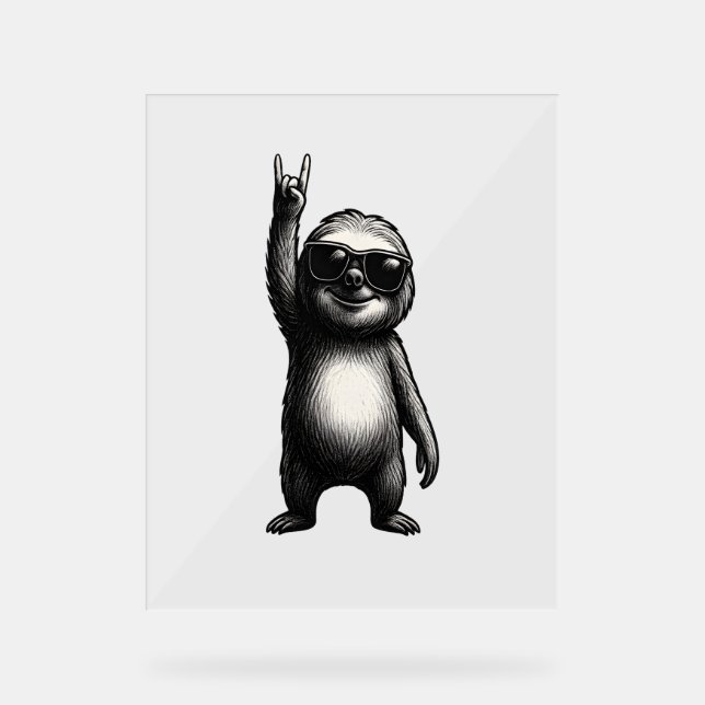 Señal Acrílica Sloth Rocking Dance (Anverso)