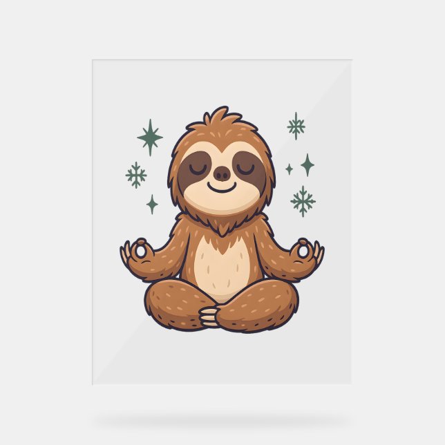 Señal Acrílica Sloth Yoga Sloth (Anverso)