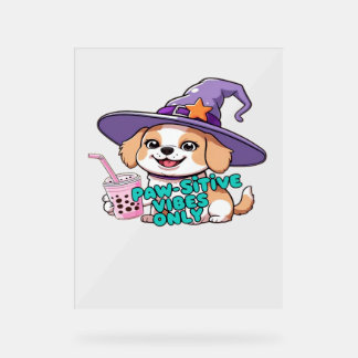 Señal Acrílica Sólo con vibraciones sensibles a la pata - Perro c