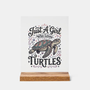 Señal Acrílica Solo Una Chica Que Ama Las Tortugas Diseño De Cami
