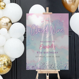 Señal Acrílica Soñadora Femenina En La Novena Nube Cumpleaños 9 B