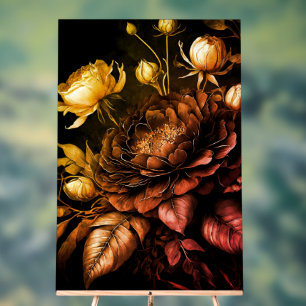 Señal Acrílica Sorprendente Arreglo Flores de color de roya de co