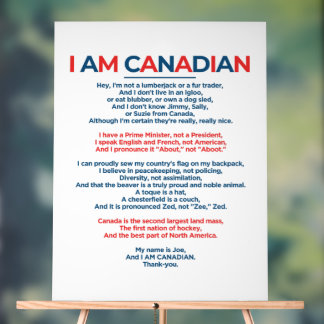 Señal Acrílica Soy canadiense