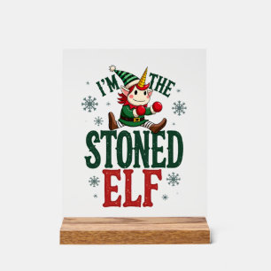 Señal Acrílica Soy El Elfo Borracho Unicornio De Navidad Antiguo