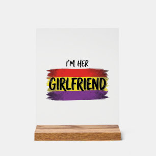 Señal Acrílica Soy su novia Camiseta vectorial de orgullo arcoíri