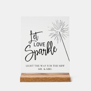 Señal Acrílica Sparkler Sendoff, Enciende el camino, firma Boda
