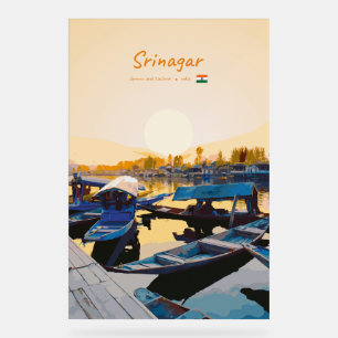 Señal Acrílica Srinagar, India - Barcas Shikara en el lago Dal