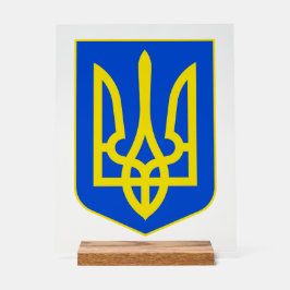 Señal Acrílica State Emblem of Ukraine Golden Trident Fine Art
