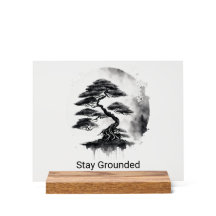 Stay Grounded Estilo Minimalista en Tinta Negra