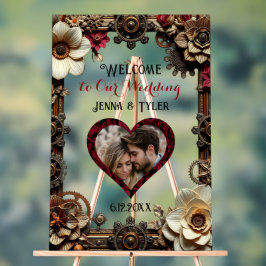 Señal Acrílica Steampunk Bienvenido a nuestro Boda personalizado