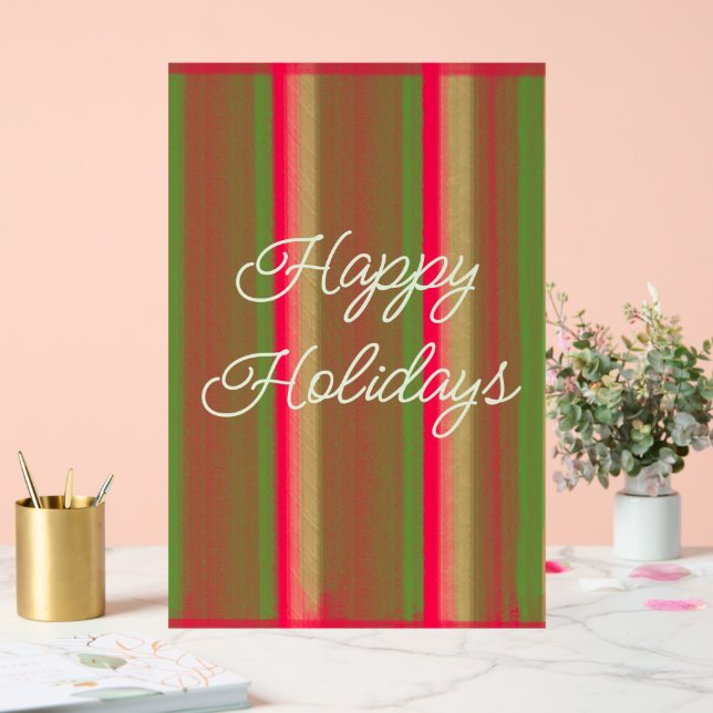 Señal Acrílica Striped Painting Happy Holidays (Boda)