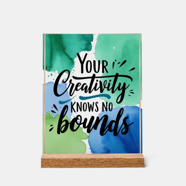 Señal Acrílica Su creatividad no conoce límites, opción 3 (Anverso)