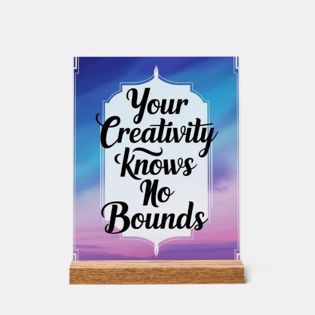 Señal Acrílica Su Creatividad No Sabe Límites (Anverso)