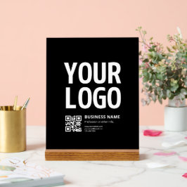 Señal Acrílica Su logotipo con código QR editable y texto