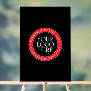 Señal Acrílica Su logotipo u otra imagen   Rojo negro y blanco