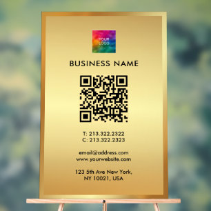 Señal Acrílica Sube tu código QR promocional de plantilla de logo
