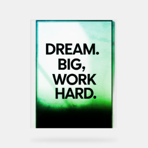 Señal Acrílica Sueña Grande Trabaja Duro Pared Motivacional Min