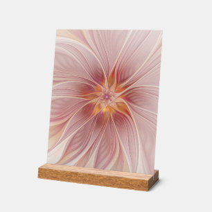 Señal Acrílica Sueño floral abstracto de fractal de arte de rosa
