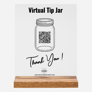 Señal Acrílica Sugerencia virtual Jar, aplicación de pago de códi