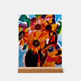 Señal Acrílica Sunflowers and chihuahua 